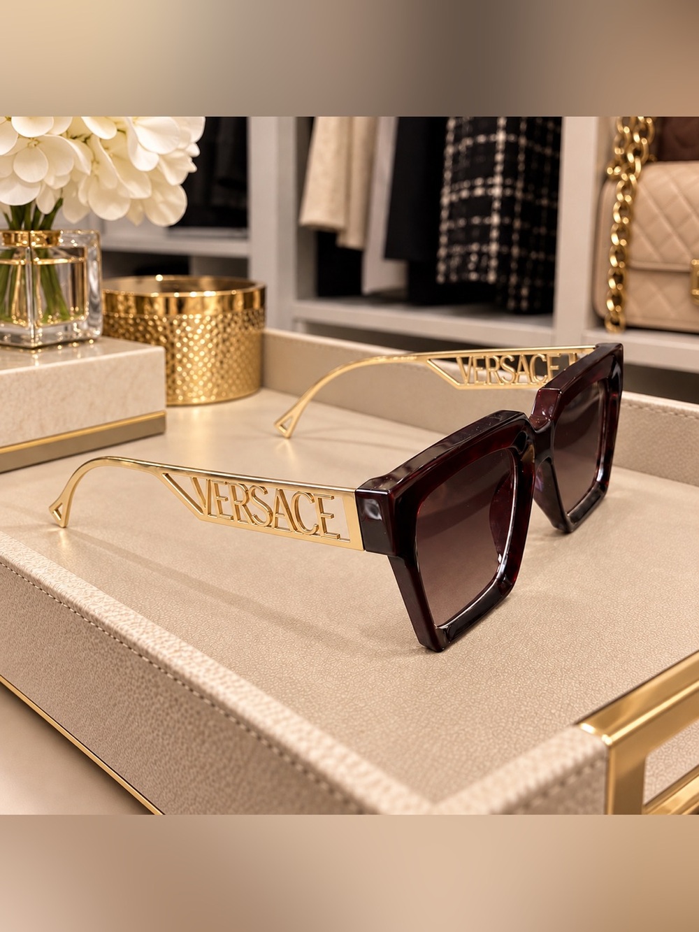 Sunglasses with Gold Logo